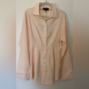 NWT All the Ways Mini Button Up Shirt Dress Women’s Medium Cream